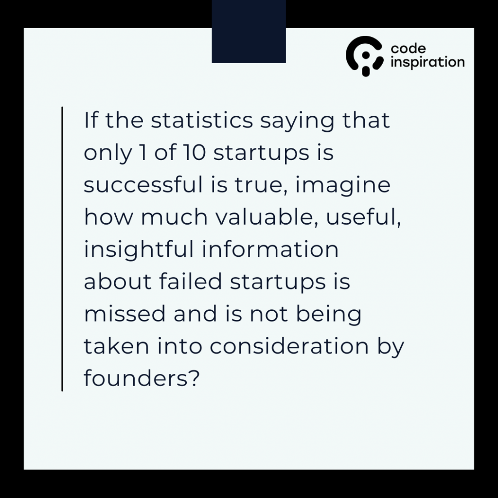 Failed startup stories. An image with a quote.