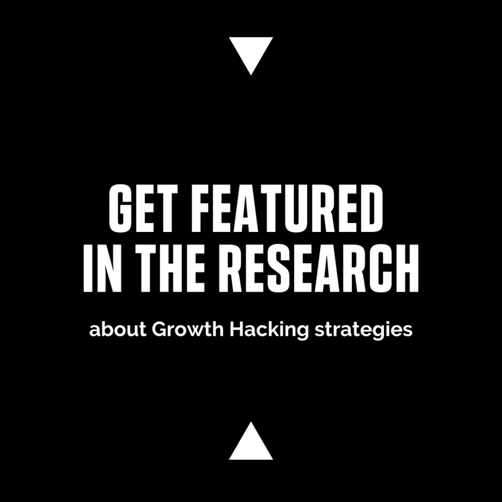 Growth hacking strategies. An image with a white title text on a black background.