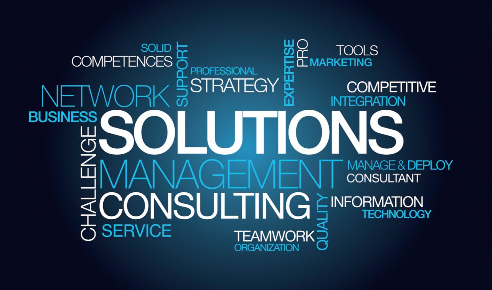 Management consulting. Words "solution management".