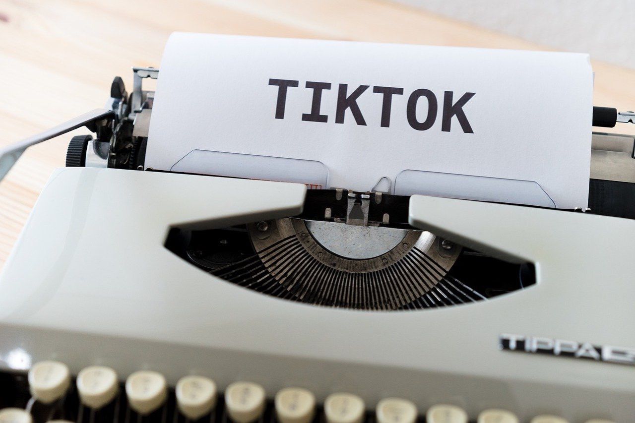 TicTok account. TIKTOK on a typewriter.