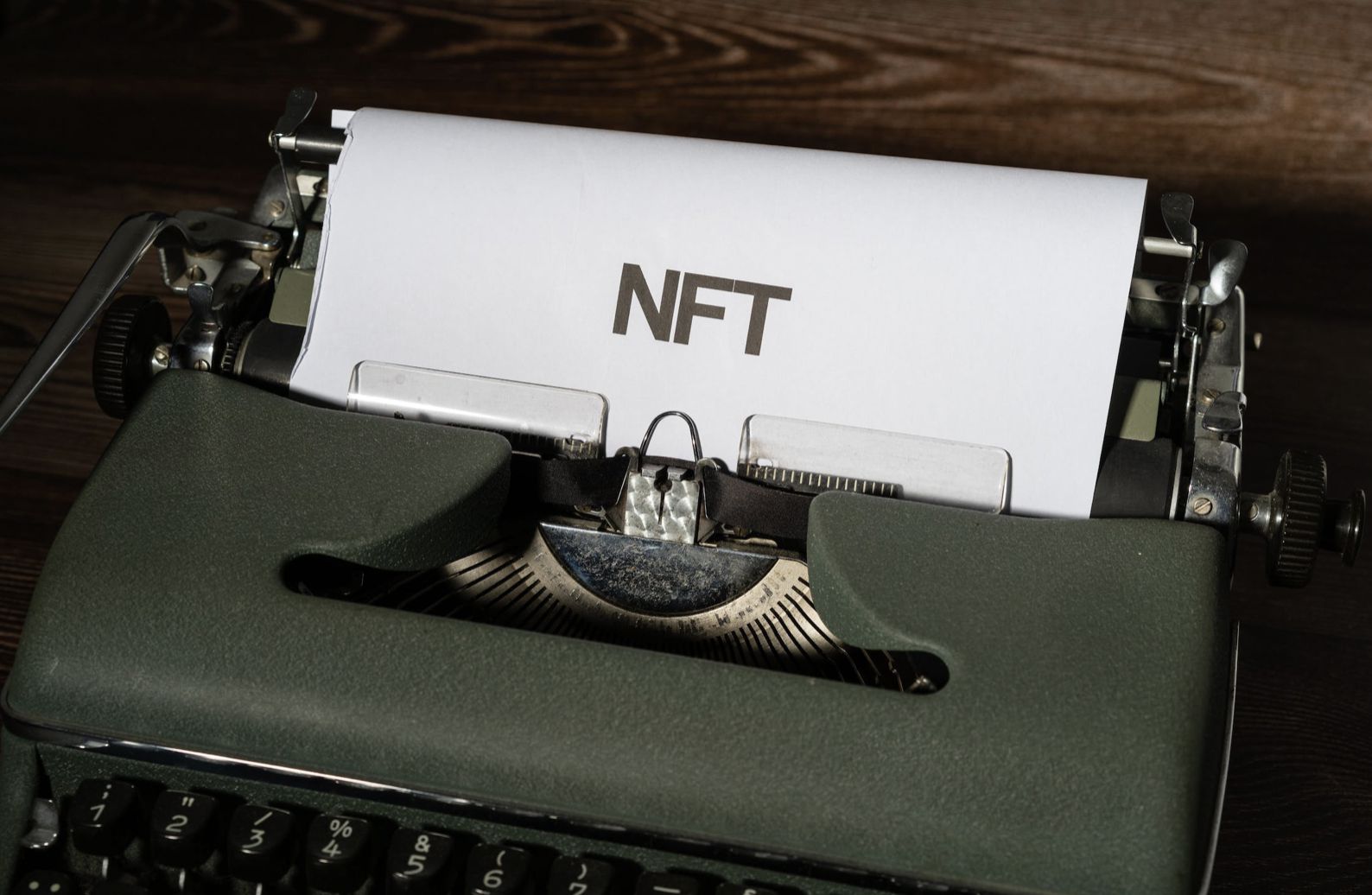 NFT. Printing NFT text.