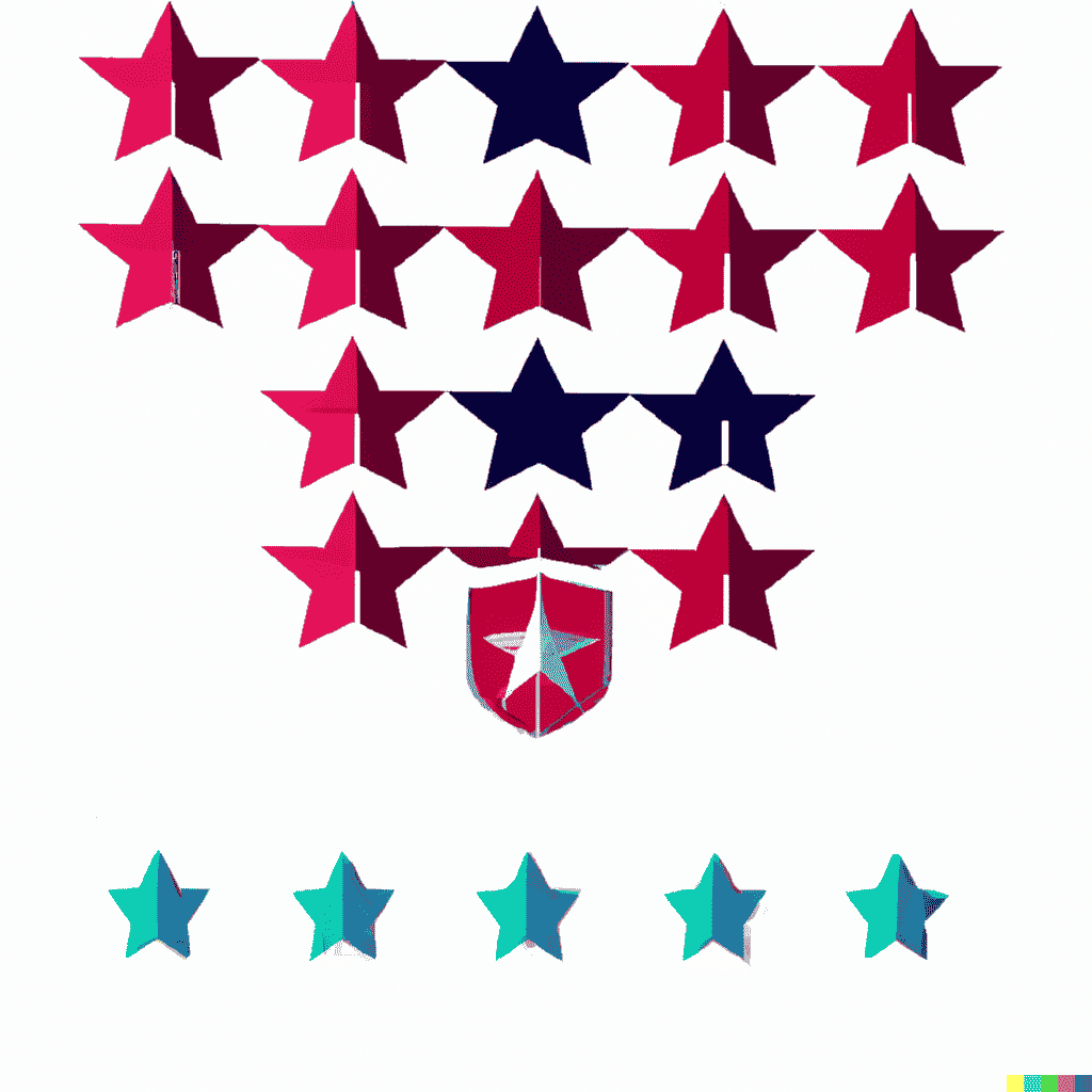 Customer satisfaction. An image of several stars.
