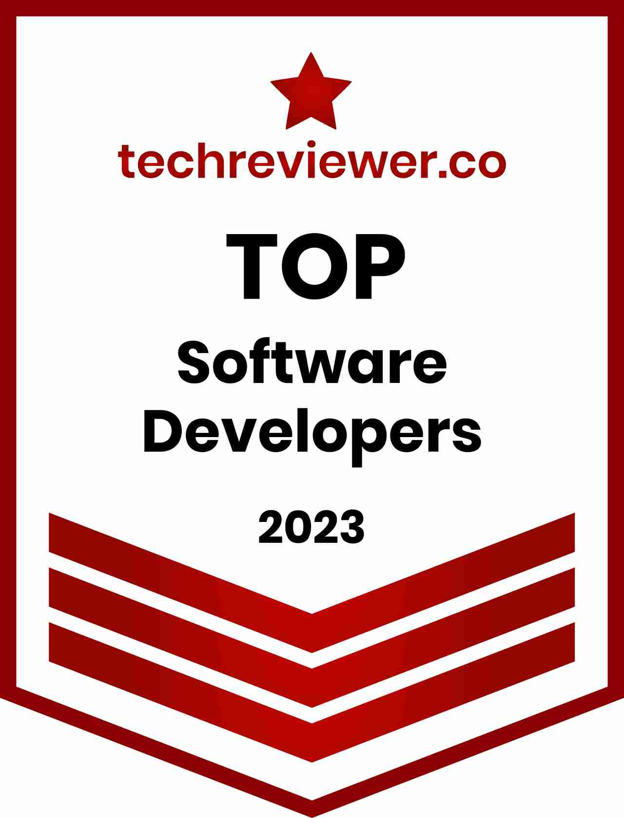 Top software development company. A pic of a badge.